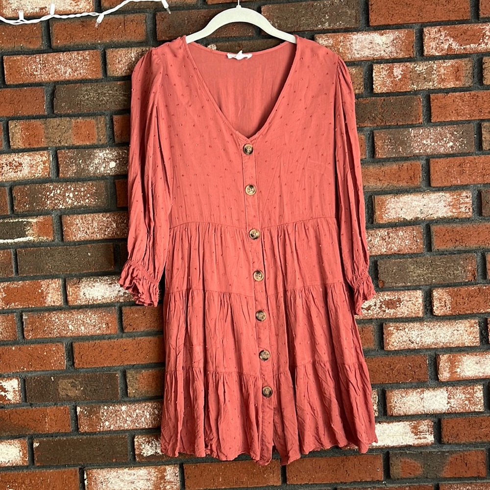 Burnt Red Medium Fall Dress
